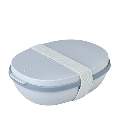 Imagen de Mepal Fiambrera Ellipse Duo Lonchera &amp; Adultos y Ensaladera Llevar Práctica Lunch Box Almuerzo Saludable Ideal Sándwiches, Ensaladas Sobras 825 ml + 600 Nordic blue