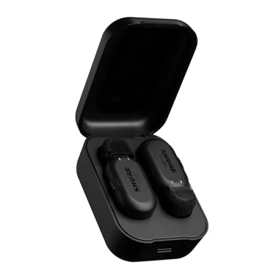 Imagen de Shure MoveMic TWO Pro Direct to Phone Micrófono inalámbrico Lavalier para iPhone y Android, Bluetooth Mini Mic, Carga de 24 horas, Configuración rápida, IPX4, Compact &amp; Portable Clip Lavs (MV Z6)