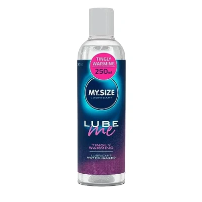 Imagen de MY.SIZE Lube Me Premium Lubricante Tingly Warming 250 ml I Gel con efecto cálido y estimulante lubricación sin olor a base de agua para juguetes condones látex