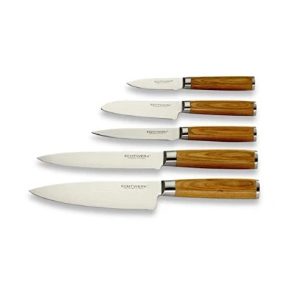 Imagen de Echtwerk jeugo de cuchillos Damasco, Cuchillo cocina, con mango madera, 36 x 23 3,4cm