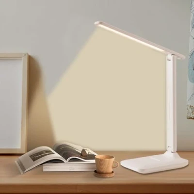 Imagen de Lámpara Escritorio LED, Plegable, 3 Modos y 5 Niveles de Brillo,Control Táctil con Carga USB, Flexo mesa Cuidado Ojos para Cama,Oficina,Leer,Estudiar,Luz Nocturna