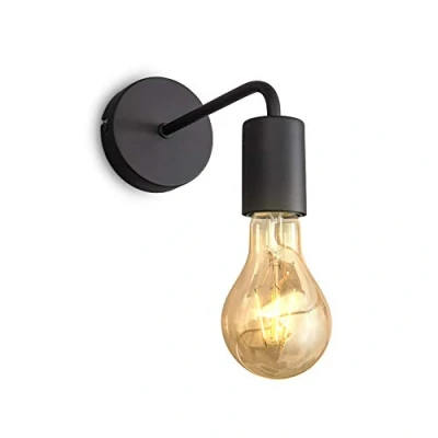 Imagen de B.K.Licht I lámpara de pared 1 llama vintage Diseño industrial retro acero redondo E27 sin bombilla