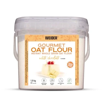 Imagen de Weider Oat Gourmet. Harina de Avena Integral. Fuente proteína con bajo contenido en azúcares. Sabor White Chocolate (1,9 kg)