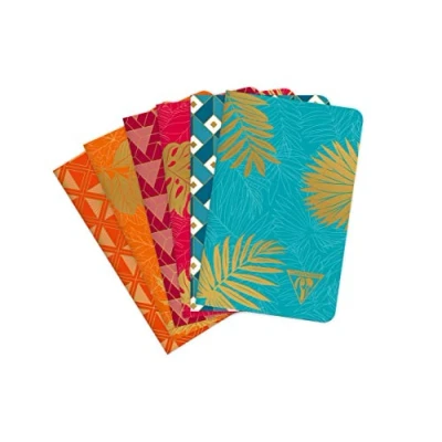 Imagen de Clairefontaine 194090C Un cuaderno de piqué cosido hilo Neo Deco mitad temporada, 96 páginas, 9 x 14 cm, 90 g, color marfil, cubierta tarjeta recubierta impresa dorado, visual aleatorio