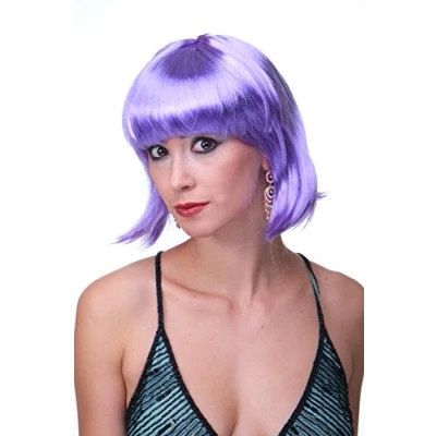 Imagen de Peluca púrpura de mujer estilo Bob carnaval fiesta disco PW0114 P08