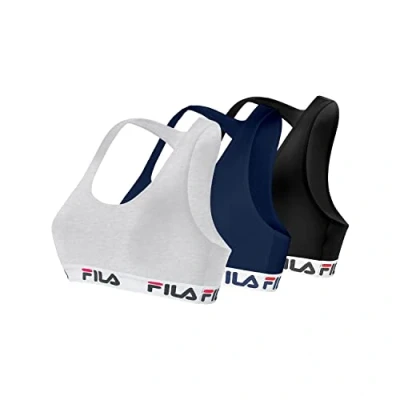 Imagen de FILA Sujetador Deportivo Mujer algodón, Ropa Deportiva, Gym y Yoga (lote de 3)