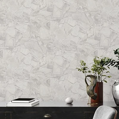 Imagen de A.S. Création Bricks &amp; Stones 389350 Papel pintado (10,05 m x 0,53 m), color gris claro
