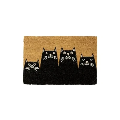 Imagen de Fisura Felpudo Original “Gatos de Coco con Base Antideslizante PVC. Entrada casa. Pintado a Mano. Medidas:70 x 40. Color:Natural y Otros