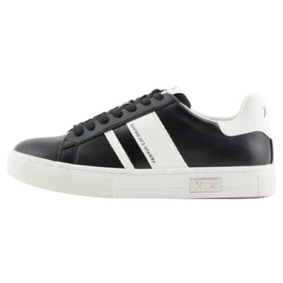 Imagen de Armani Exchange Cup Sole Mina, Back Tab with and Metal Logo Detail On Side, Zapatillas Mujer, Black Off White, 39 EU