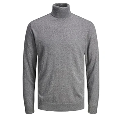 Imagen de JACK &amp; JONES Jersey de Punto para Hombre con Cuello Alto., Gris, S