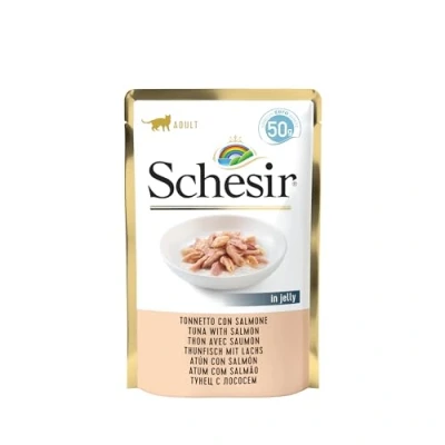 Imagen de Schesir Cat Jelly Tuna with Salmon Wet Food 30 Bags x 50g