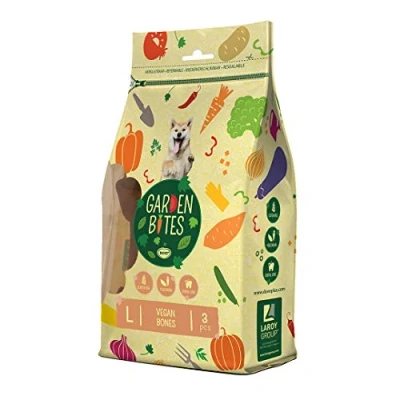 Imagen de Garden Bites Vegan Bones Snacks Vegetarianos para Perros Sin Gluten Premios y Aperitivos Sabor Boniato Alimento Rico en Vitaminas, Calcio Hierro Pack de 270g 3 Uds Duvo+