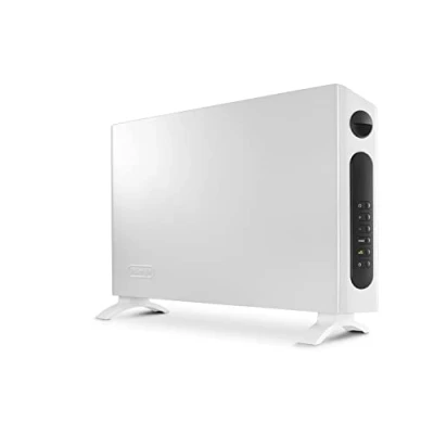 Imagen de De&#039;Longhi HSX Slim Style HSX4320E Calefactor con 3 niveles de calor para calefacción rápida, termostato digital control temperatura, temporizador 24 horas, asas, función anticongelante,