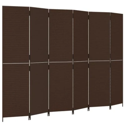 Imagen de vidaXL Biombo de 6 Paneles ratán sintético marrón