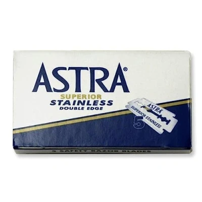 Imagen de Astra ASTRABL Juego de cuchillas doble hoja para maquinilla tradicional, inoxidables, 100 Unidad (Paquete 1)