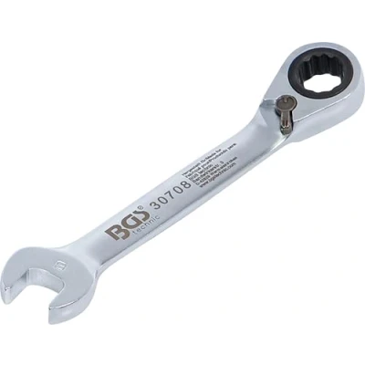 Imagen de BGS 30708 Llave combinada corta con carraca reversible 8 mm