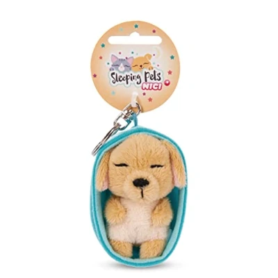 Imagen de NICI, Cachorro Llavero Mascotas dormilonas Perro Caramelo 8cm, sólido, Color Brown, 8 cm (48835)