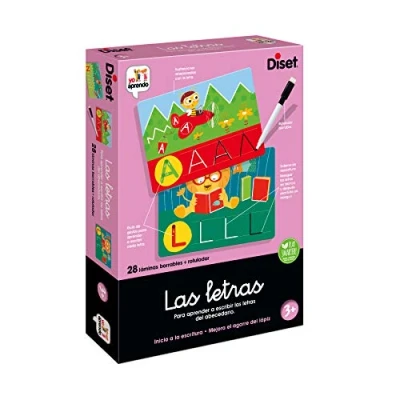 Imagen de Diset las Letras, Juego educativo para aprender letras y el abecedario, a partir de 3 años, incluye 27 láminas borrables.