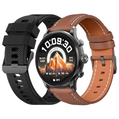 Imagen de Reloj inteligente ECHO Rainbow Voyager negro + correa marrón