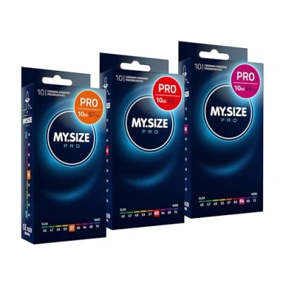 Imagen de Condones MY.SIZE PRO, talla 4,5,6 57,60,64 mm, 3x10 piezas ajuste perfecto y adecuada para todos