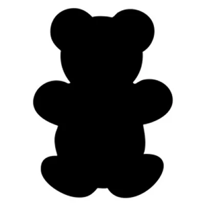 Imagen de Securit Pizarra (incluye rotulador de tinta blanca y 4 adhesivos), diseño silueta oso, color negro