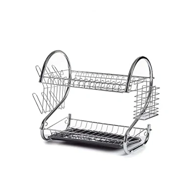 Imagen de BigBuy Home Escurridor, Polipropileno Metal, Plateado, Blanco, Estándar