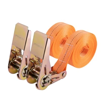Imagen de Correas tensoras con carraca, 4 m, robustas de Amarre trinquete para Transporte Materiales, Motocicletas, Bicicletas, mudanzas, Paquetes Equipaje, Camping (2 Unidades)