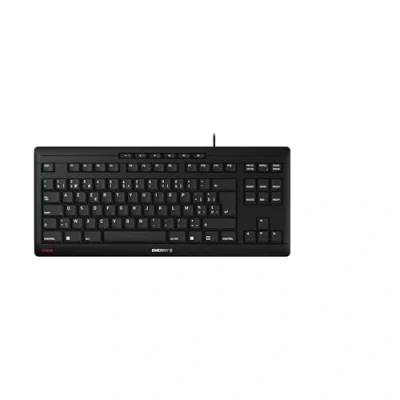 Imagen de CHERRY STREAM KEYBOARD TKL, Teclado con Cable sin Numérico, Distribución de Belga (AZERTY), Teclas Silenciosas, Experiencia Tecleo Única, Negro