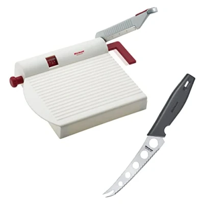 Imagen de Westmark Set de queso, 2 piezas: 1 cortador queso + cuchillo grosor corte variable, acero inoxidable/aluminio/plástico, Fromarex, blanco/rojo/plateado/negro, 700022E6
