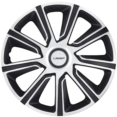 Imagen de Michelin 92015 set de tapacubos Louise con sistema reflector N.V.S., 4 piezas, 40,6 cm, 16 pulgadas, plateado /negro