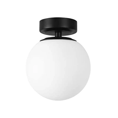 Imagen de FORLIGHT Giro Lámpara de Techo para Baño con IP44 Bombilla E14 en Forma Esfera. Plafón Color Negro
