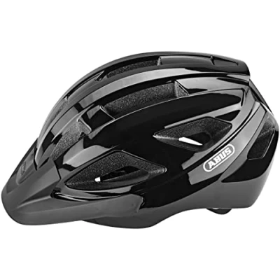 Imagen de ABUS casco de bicicleta carretera Macator deportivo para principiantes también usuarios con coleta hombres y mujeres negro brillante, talla L