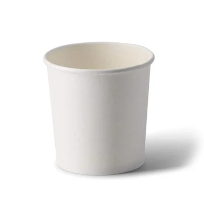 Imagen de BIOZOYG Taza desechable orgánica de papel blanco To Go I compostables recubrimiento Sopera Copa cartón para Helado 25 Tazas redondas estables 300 ml