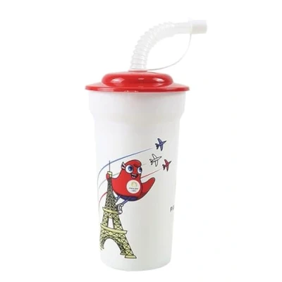 Imagen de Fun House JUEGOS OLÍMPICOS PARÍS 2024 GOBELET/VIDRIO JO CON PAJA 400 ML PARA NIÑOS VASILLA REUTILIZABLE