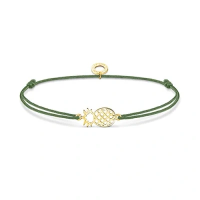 Imagen de Thomas Sabo Pulsera en Nailon con Abalorios, Verde Abalorio de Piña