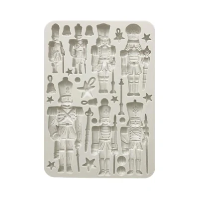 Imagen de Stamperia Molde de silicona A5 para álbumes recortes, álbums, diarios balas y más, soldados, antiadherente, adecuado arcilla seca al aire perfecto manualidades regalos (The