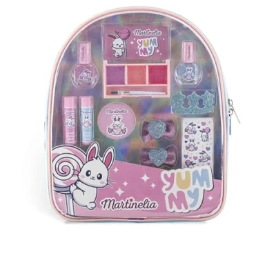 Imagen de MARTINELIA Yummy Bag Beauty Set Juego de Maquillaje Infantil con Esmalte uñas, bálsamo Labios, Sombra Ojos en práctica Mochila Infantil, carbón, 5/24/29,5 cm, Bolsa