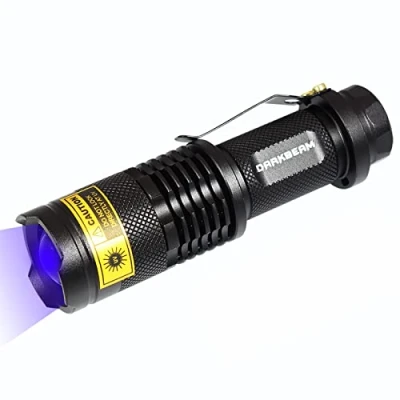 Imagen de DARKBEAM UV 365nm Lámpara de madera ligera Blacklight Linterna ultravioleta LED Mini portátil Detector antorcha mano para orina perro Manchas mascotas 370nm Identificación antifalsificación