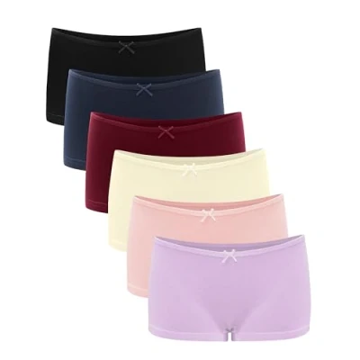 Imagen de Libella® Bragas Mujer Algodón Cómodo elástico Suave Culotte Shorts (Pack de 6) multicolor9 XXL