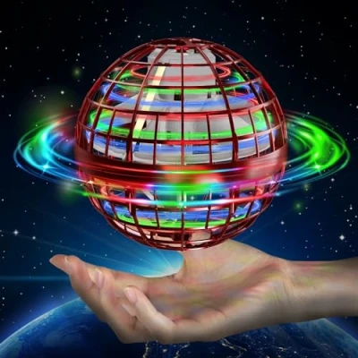 Imagen de semai Bola voladora, voladora con luz RGB, mágica de Juguete para niños, Flotante controlada a Mano, Regalos niños y niñas 6 12 años, Color Rojo