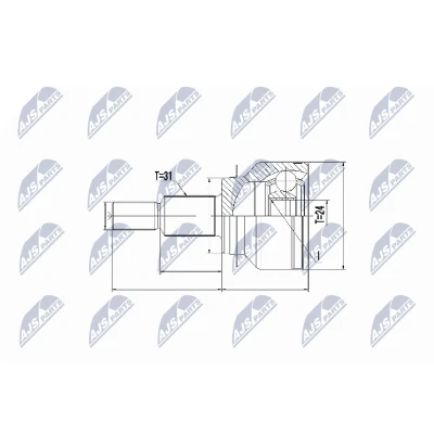 Imagen de NTY NPZ MZ 055 Junta Homocinética Transmisión automática Eje delantero, derecha MAZDA: CX 5 I