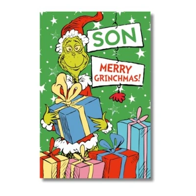 Imagen de Danilo Promotions Official The Grinch Tarjeta de Navidad para hijo, multicolor
