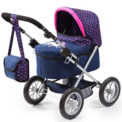 Imagen de Bayer Design 13054Aa Trendy Cochecito de Muñeca Combolsa, Ajustable, Color Azul/Rosa, 67 X 40 68 Cm