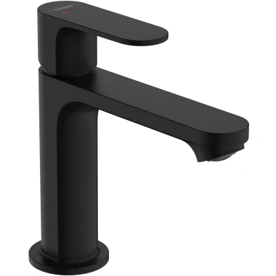 Imagen de hansgrohe Rebris S grifo lavabo sin desagüe, ahorro de energía (CoolStart), monomando lavabo, altura del caño 109 mm, agua (EcoSmart), negro mate, 72520670
