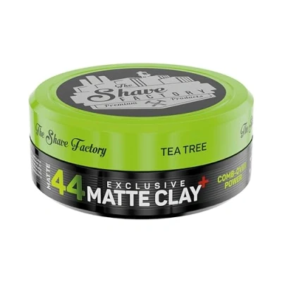 Imagen de The Shave Factory Exclusiva arcilla mate de 150 ml, 44 peines potencia con árbol té extra
