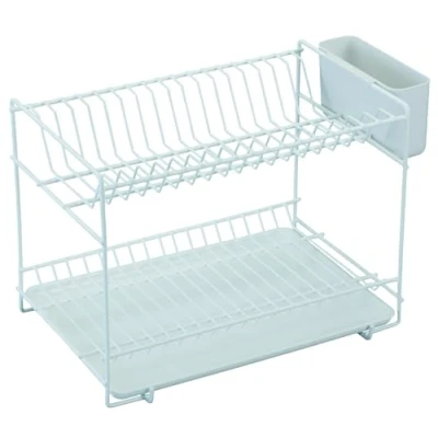 Imagen de Sauvic Escurreplatos Acero plastificado Blanco, pequeño 38,5x25x28 cm.