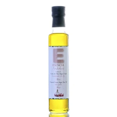 Imagen de Aceite de Oliva Virgen Extra Aromatizado 250 ml. con Esencias Naturales. Producto Jaén (Ajo, 3 Unidades)