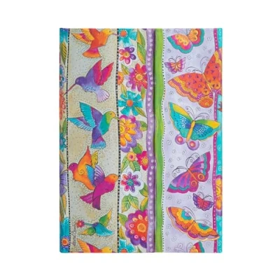 Imagen de Hummingbirds &amp; Flutterbyes Midi Lined Hardcover Journal (Wrap Closure) (Playful Creations)