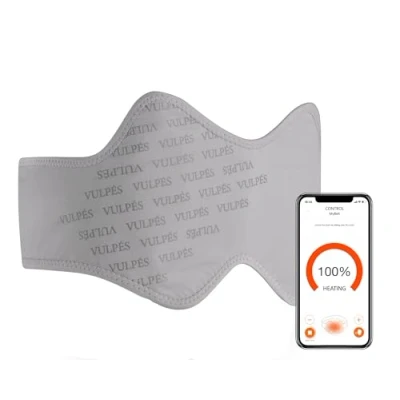 Imagen de Vulpés HeatBelt Pro cinturón térmico inteligente apoyo para la espalda, los riñones y pelvis control por smartphone material de bambú orgánico (Stone Grey, S (70 90 cm))