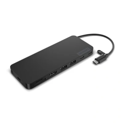 Imagen de Docking station Lenovo USB C Slim Travel Profesional, 2 x A; 3.2 Gen 2; 1 puerto HDMI; memoria TF; SD, Negro